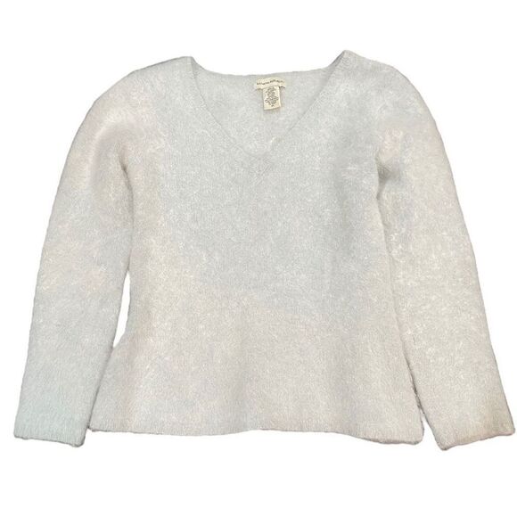 BANANA REPUBLIC Light Blue Soft Angora Rabbit Hair Lambswool Sweater Size Medium - Picture 1 of 4